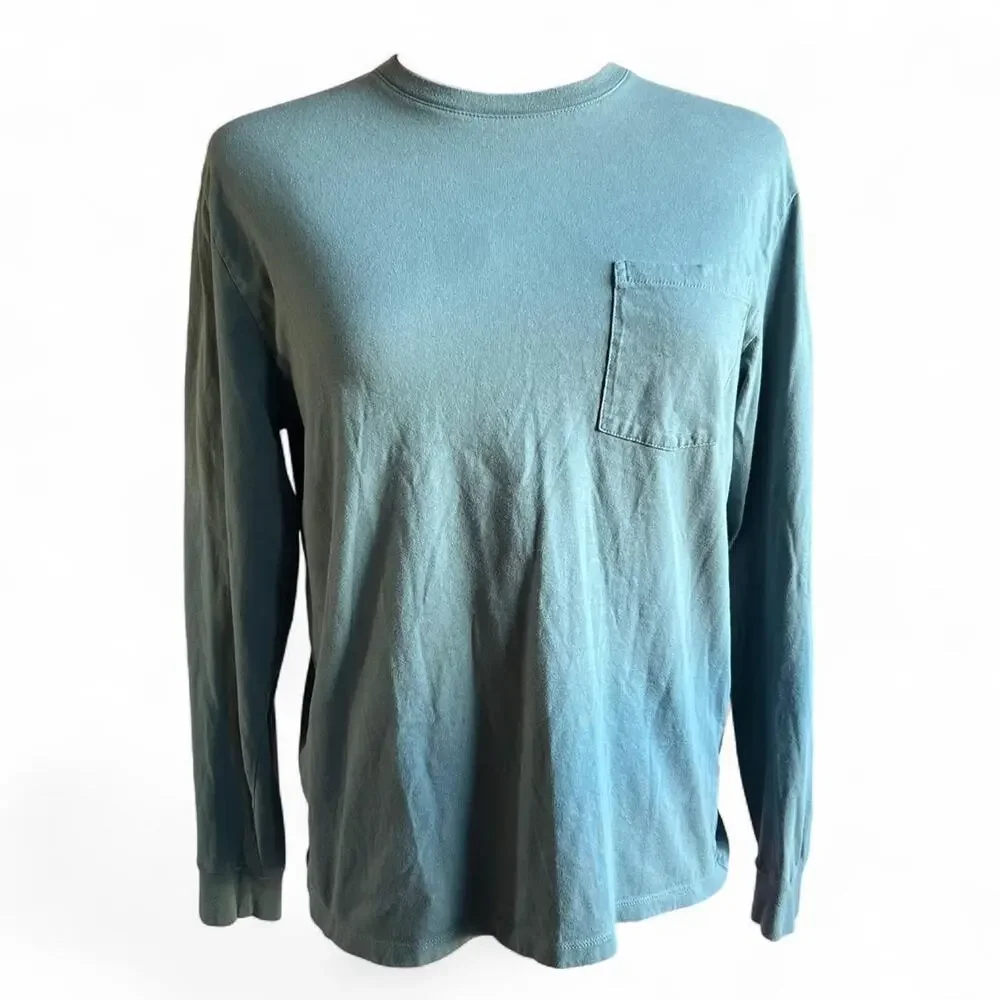 Everlane Men's Blue Organic Cotton Pocket‎ Long Sleeves Shirt - Picture 2 of 7